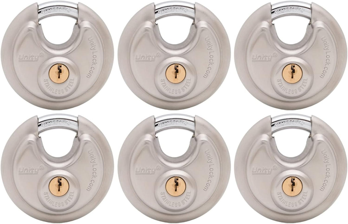 Stainless Steel Disc Padlock, 2-3/4" (70mm), Pack of 2 V6482