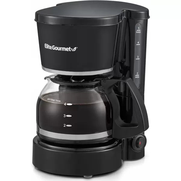 5-Cup Automatic Brew & Drip Coffee Maker with Reusable Filter (Black) C675