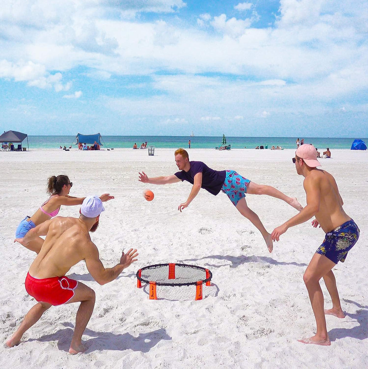 Spike Ball Game with Playing Net, 3 Balls, Carrying Bag and Rules E59086