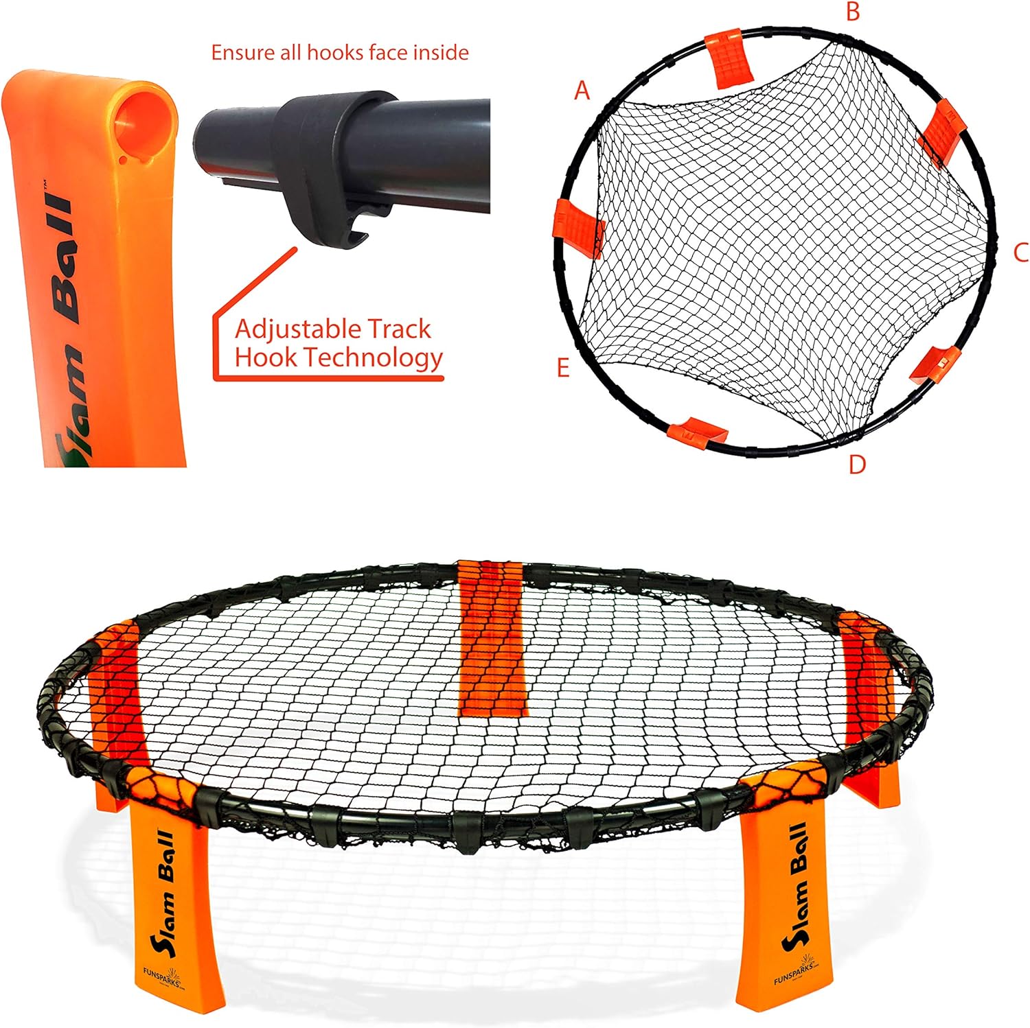 Spike Ball Game with Playing Net, 3 Balls, Carrying Bag and Rules E59086