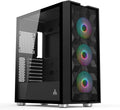 Pink Mid Tower Computer Case with Tempered Glass Side Panel Y3343