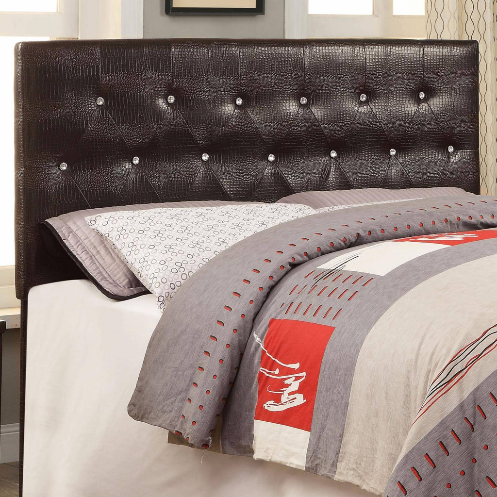 Contemporary Crocodile Leatherette Button-Tufted Headboard V1847