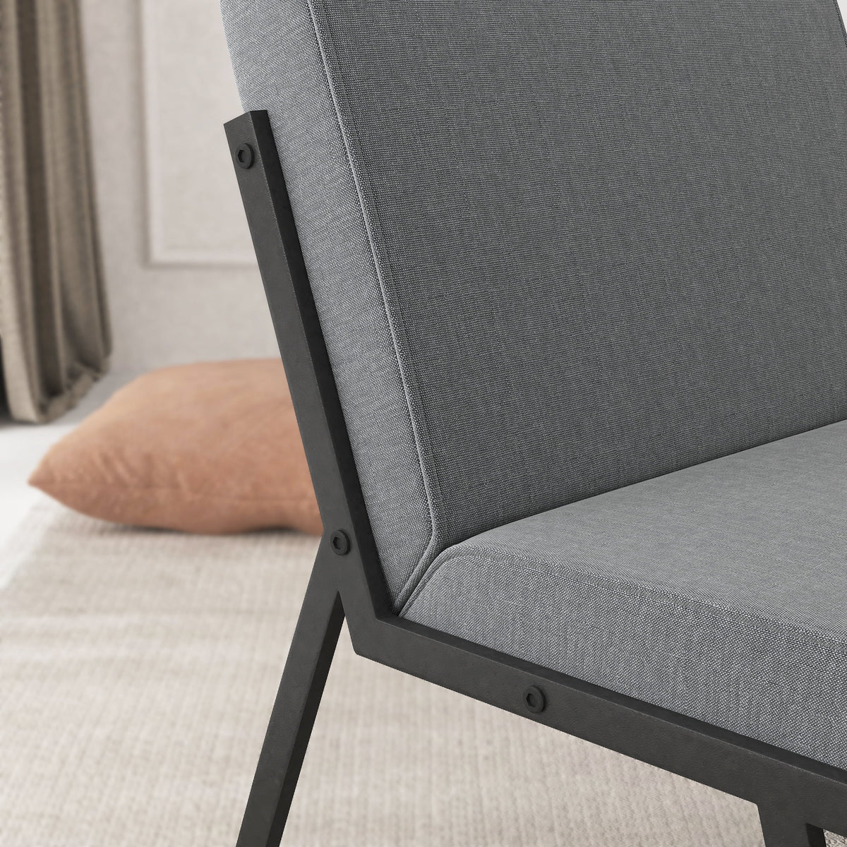 Modern Upholstered Accent Chair with Ottoman Linen Chair C58015