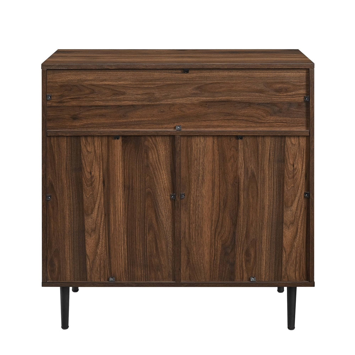 Industrial Metal Door Accent Cabinet Dark Walnut D24493