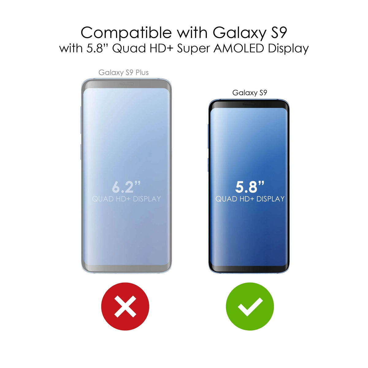 Clear Shockproof Hybrid Case for Samsung Galaxy S9 with Tempered Glass Screen Protector D67136