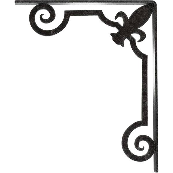 Wrought Iron Bracket Antiqued Silver Q1138