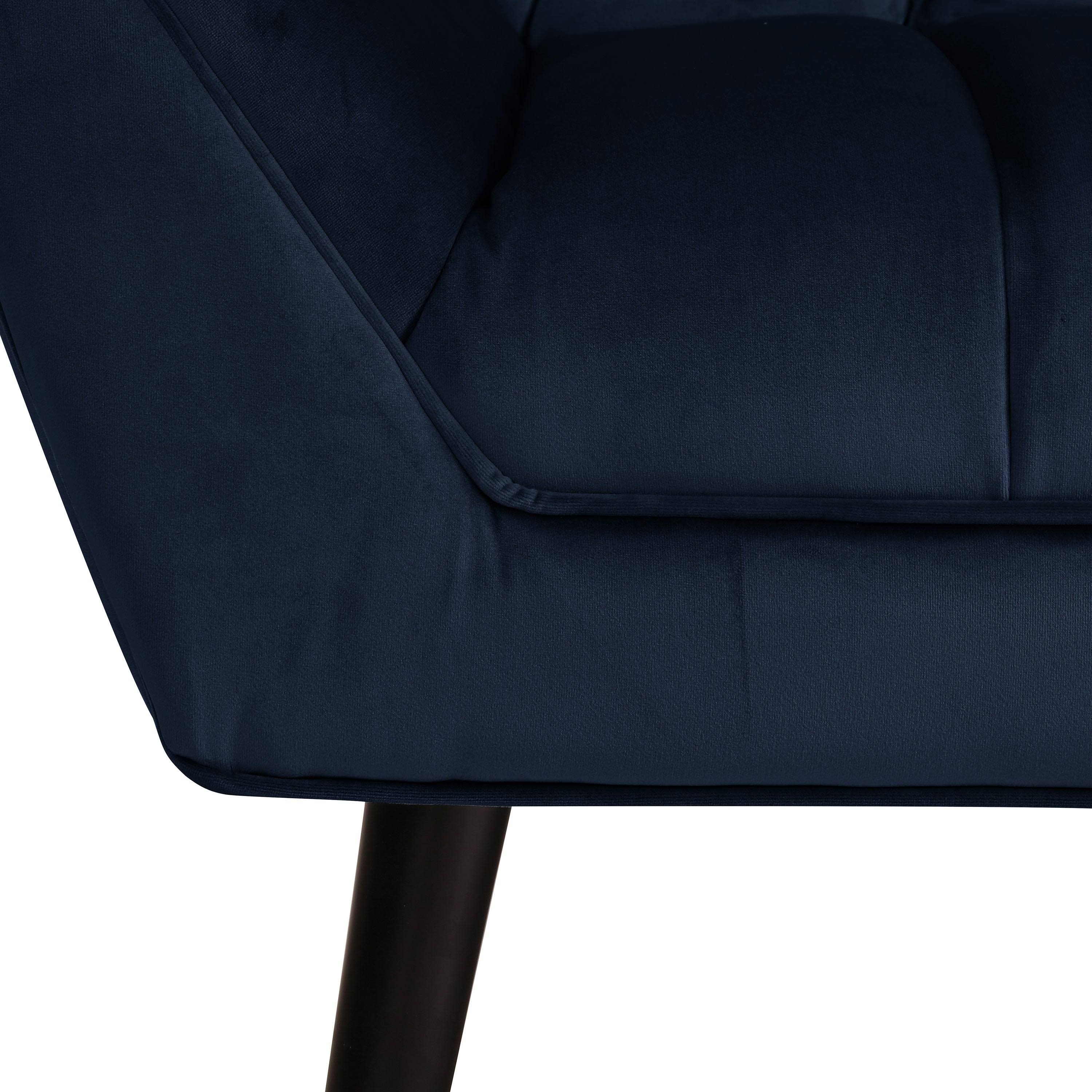 Navy Blue Velvet Sofa O769