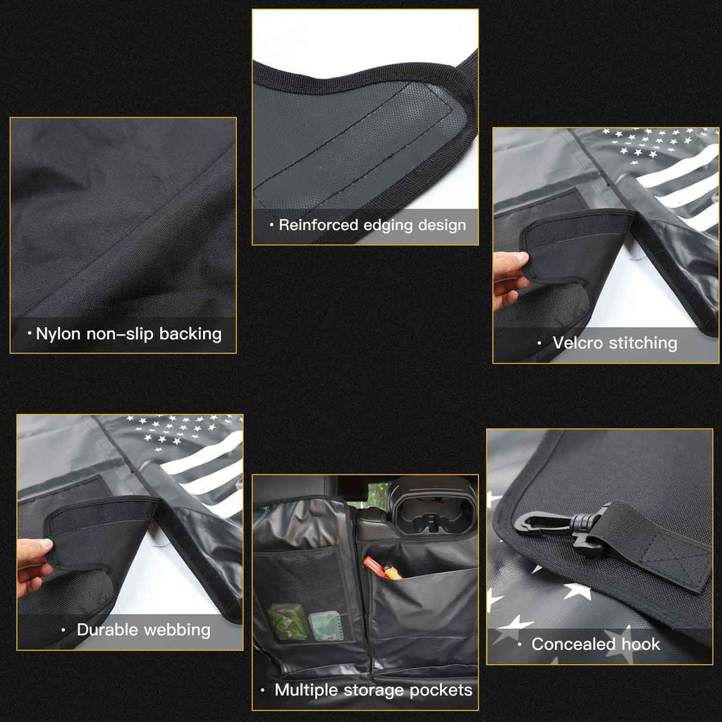 Waterproof Dog Cargo Cover Mat with Corner Protector Washable Durable Pet Trunk Cargo Liner (Black US Flag) G130