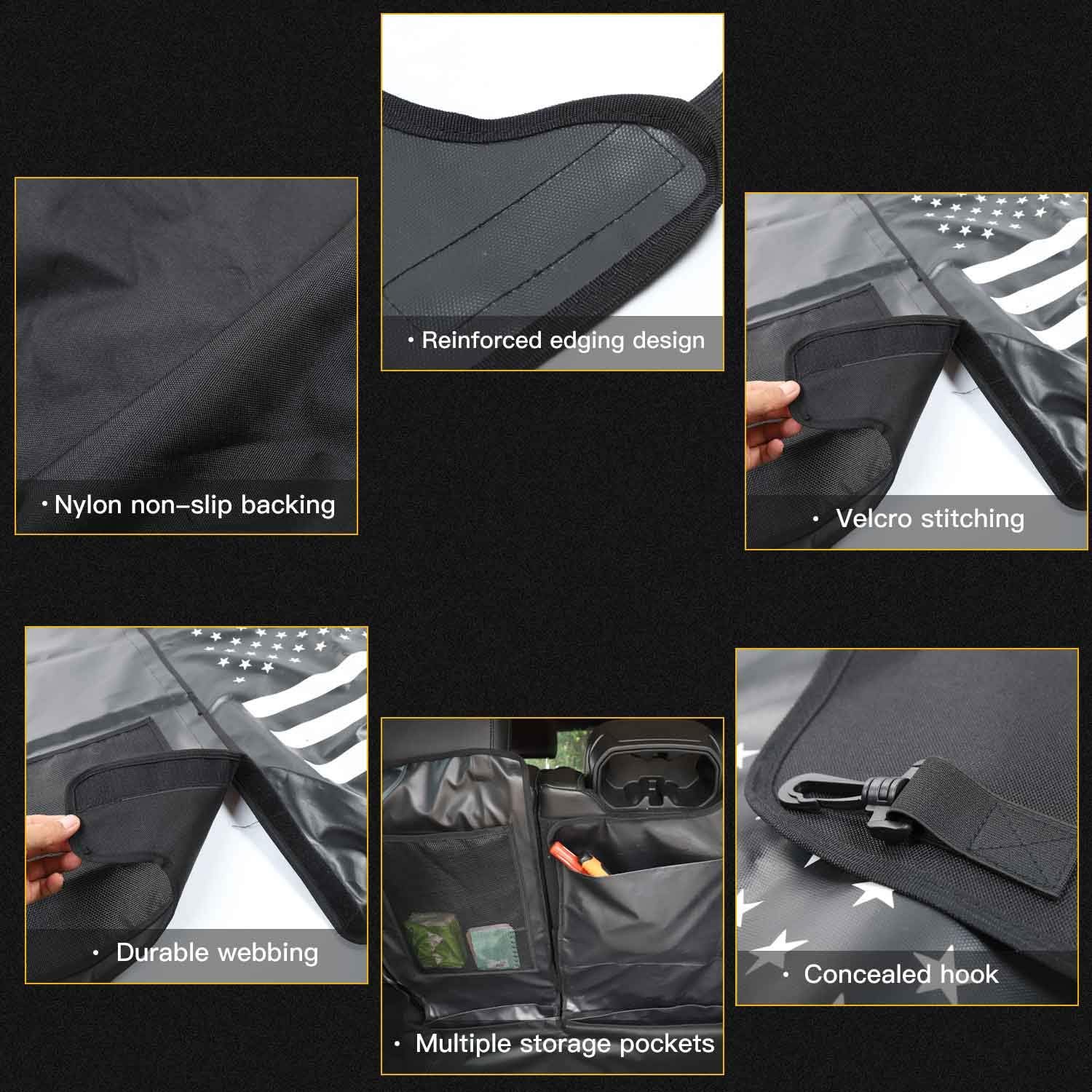 Waterproof Dog Cargo Cover Mat with Corner Protector Washable Durable Pet Trunk Cargo Liner (Black US Flag) G130