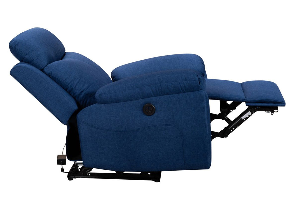 Blue Power Recliner Chair with USB Charging Port Q52761