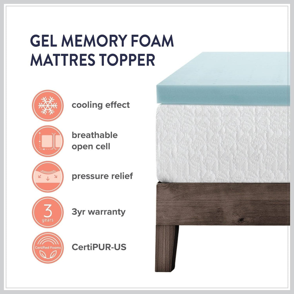 Gel Memory Foam Mattress Topper - Full X5919