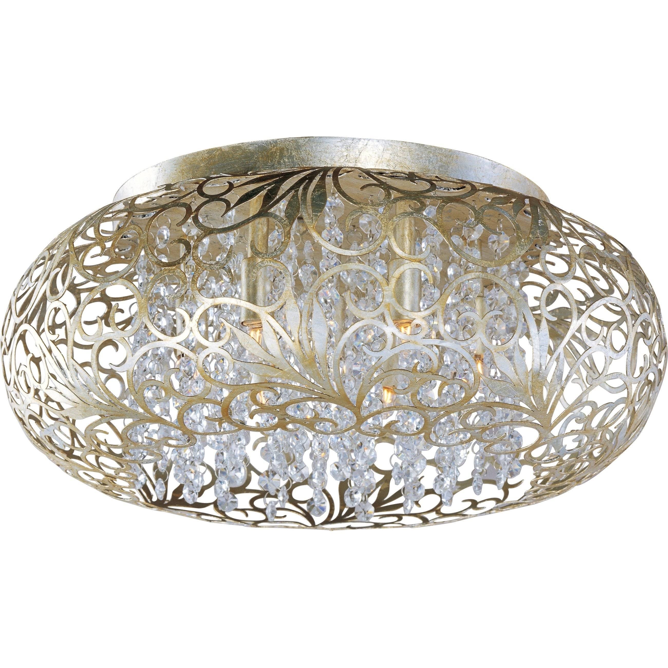 7 Light 18 inch Flush Mount with Beveled Crystal Glass Shade F34121