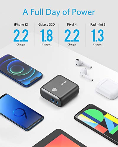 10,000 mAh 20W USB-C Portable Charger 2-in-1 Wall Charger (Black) K85505