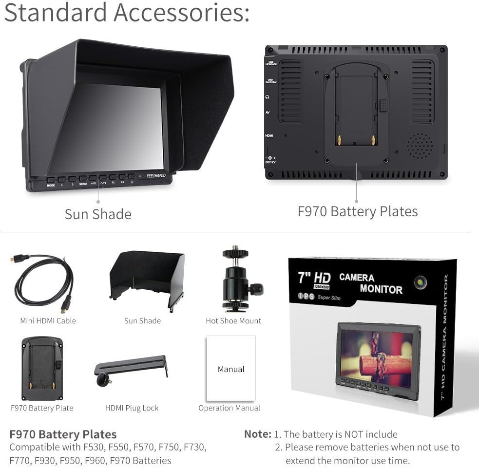 7" HD 1280x800 Field Monitor LCD IPS Screen N4326