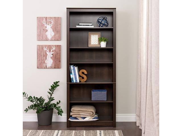 Espresso 6-Shelf Bookcase F742