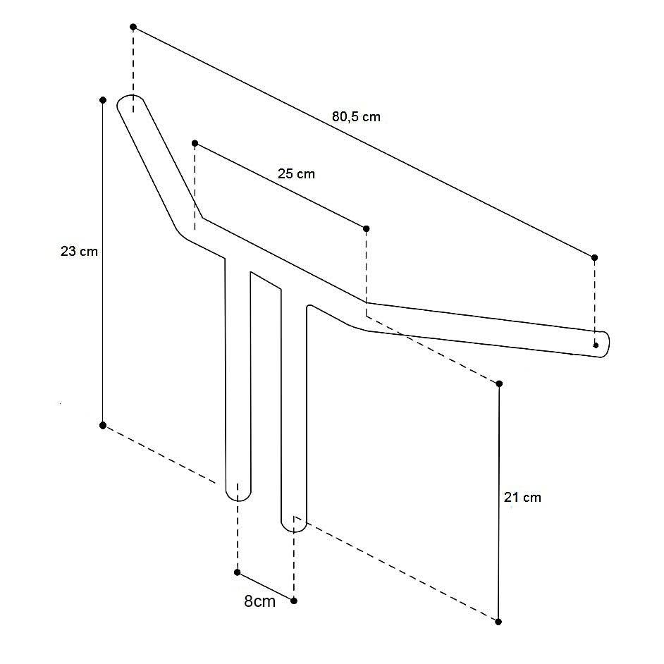 Black 10x22 Fat T-Bar Handlebar Y759