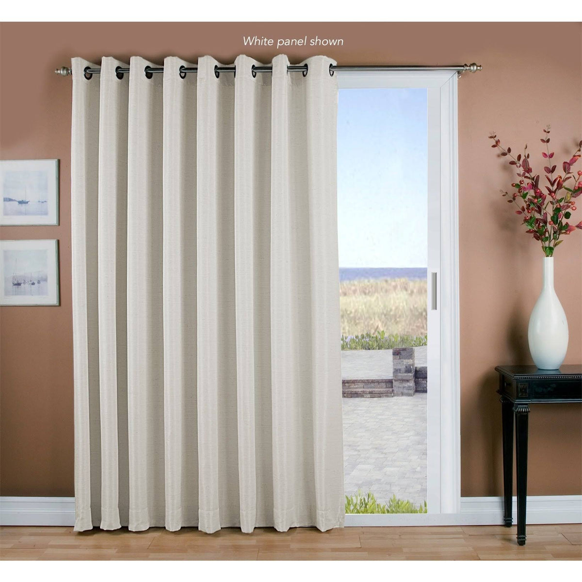 Sage Grass Cloth Grommet Patio Panel Z772