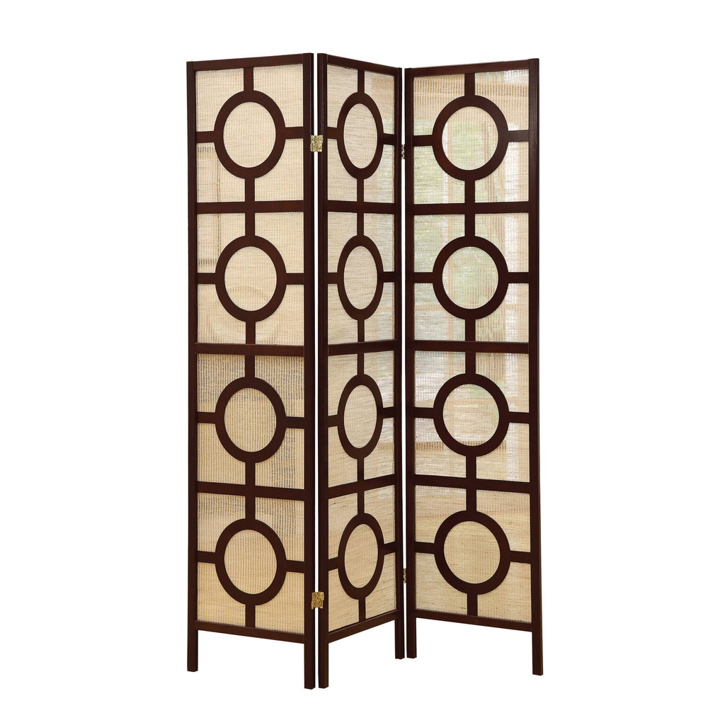 3 Panel Folding Screen Cappuccino P595137