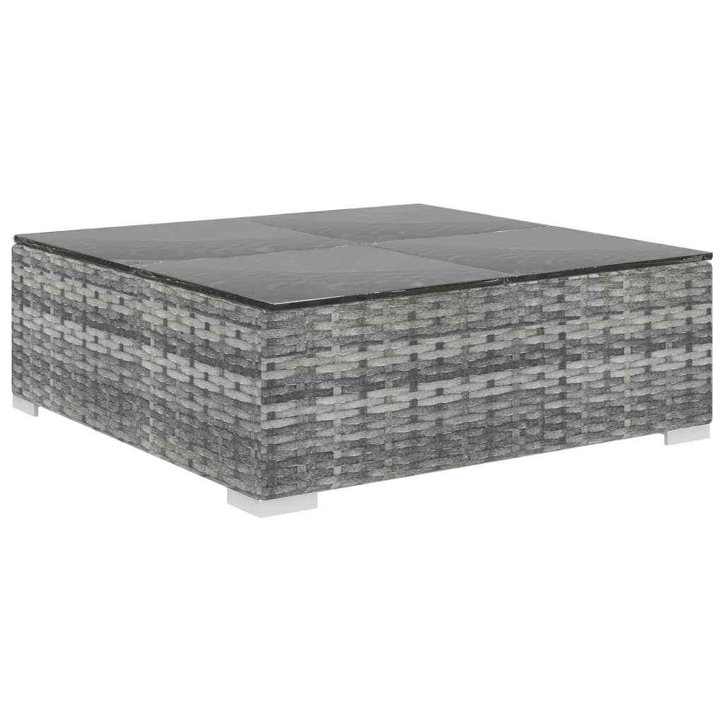 12 Piece Gray Poly Rattan Outdoor Sectional Sofa Set with Cushions E899