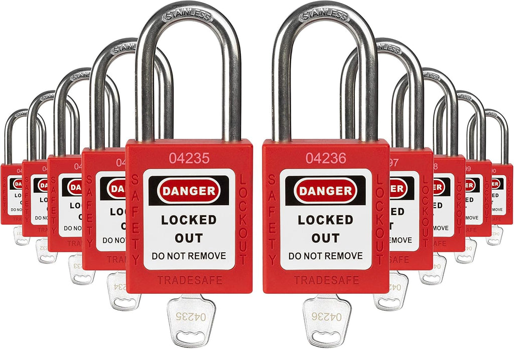Red Lockout Tagout Padlocks, Pack of 2 T836