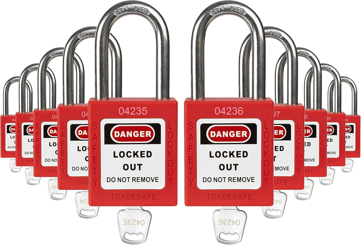 Red Lockout Tagout Padlocks, Pack of 2 T836