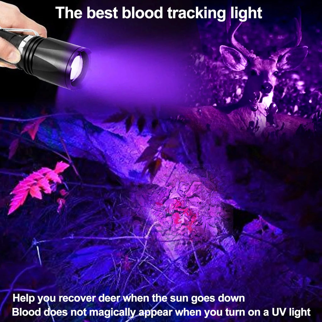 Zoomable Green Red UV Flashlight Black Light Tactical Torch T7254
