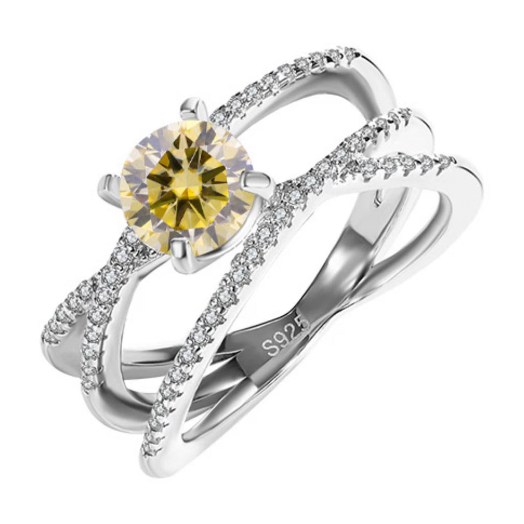 925 Sterling Silver Moissanite Engagement Ring D8038