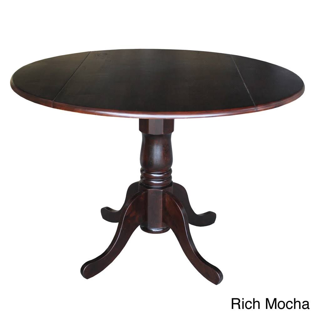 White Round Dual Drop Leaf Pedestal Table U280