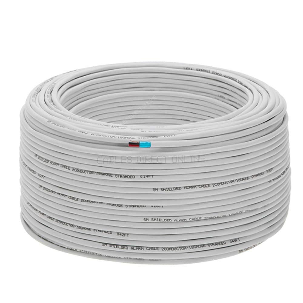 Bulk 18/2 Shielded Stranded Conductor Alarm Control Cable 500ft (FTP) Pack of 2 F2896