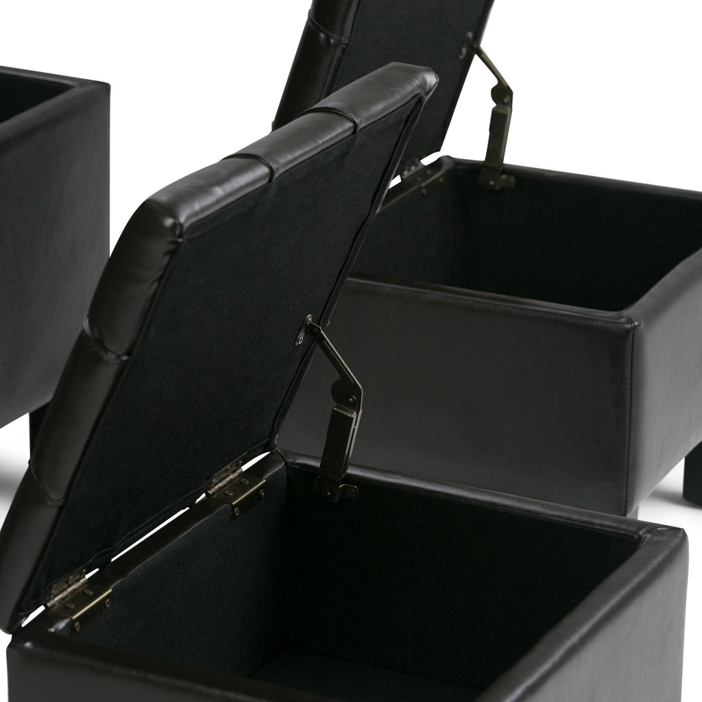 Natural Rectangle Storage Ottoman Z947