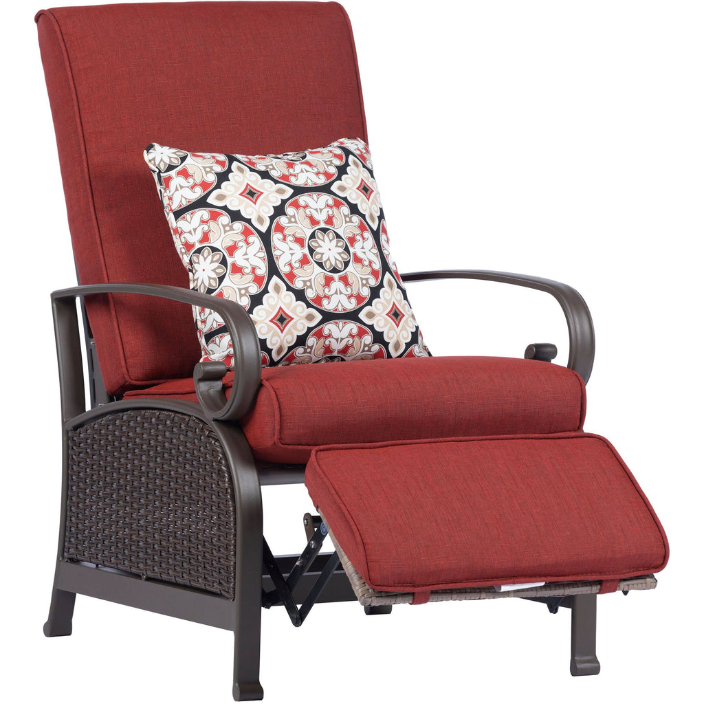 Brown/Red Wicker Adjustable Recliner S81519