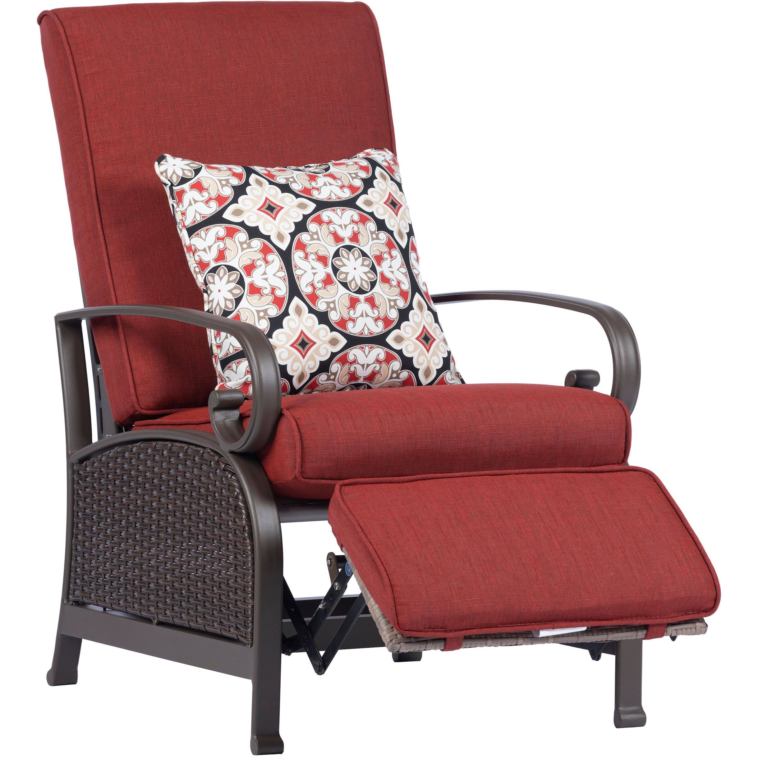 Brown/Red Wicker Adjustable Recliner S81519