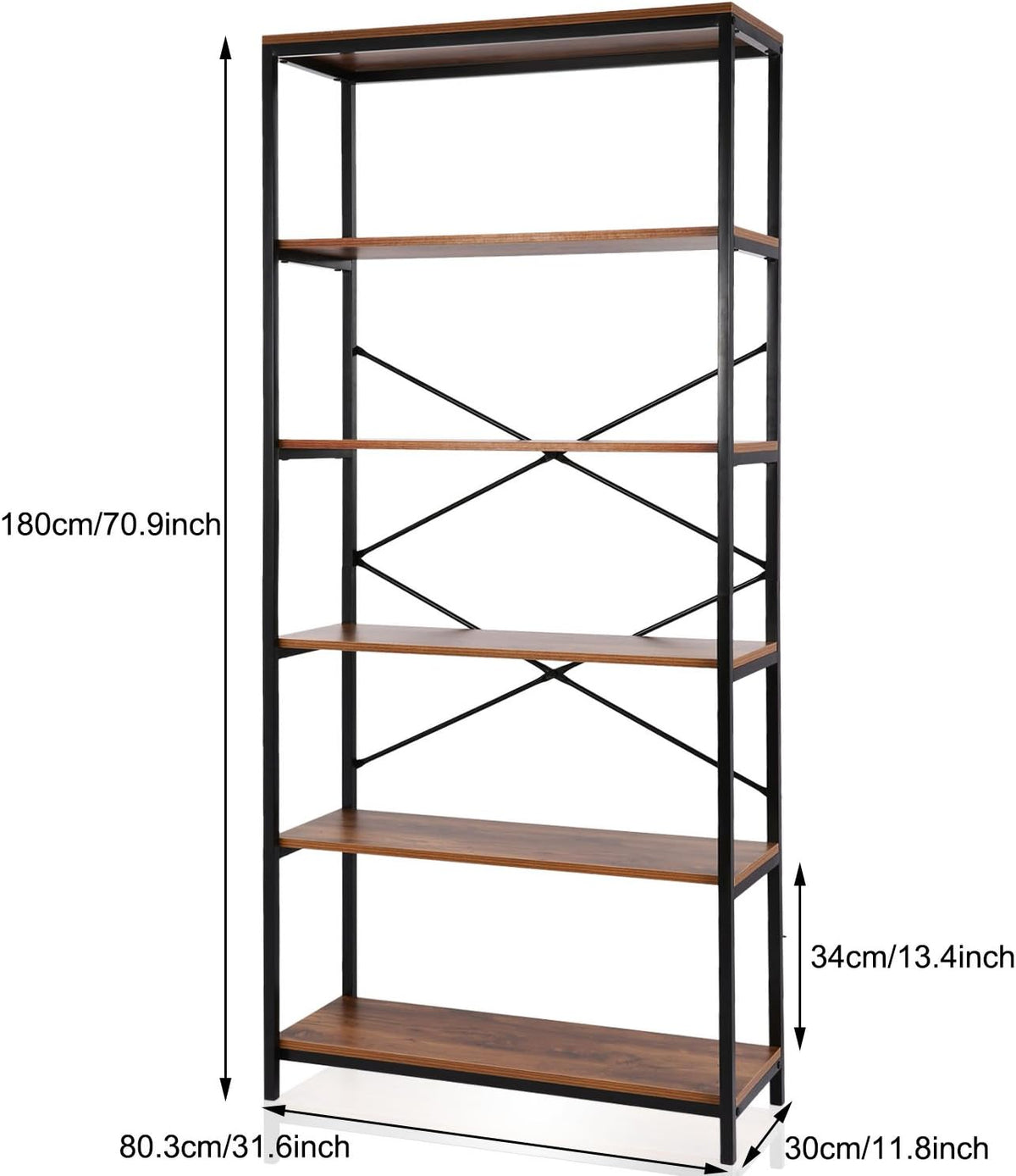 5-Tier Rustic Wood Bookcase G74824