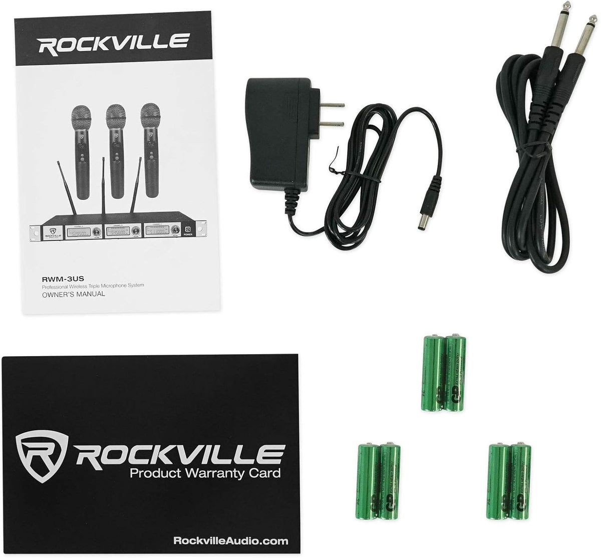 Triple Wireless UHF 3 Microphone System with Adjustable Frequency X286491