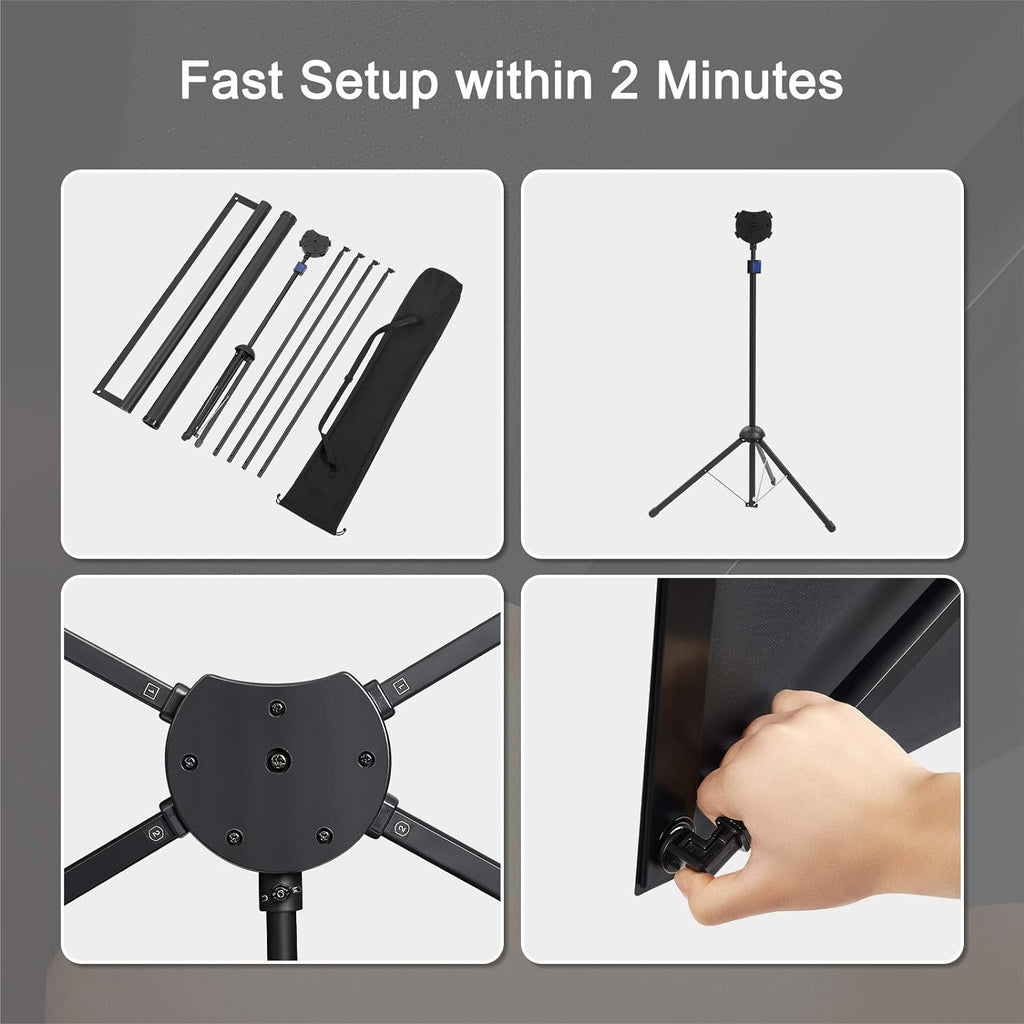 80 Inch 16:9 Portable Projector Screen with Stand V512