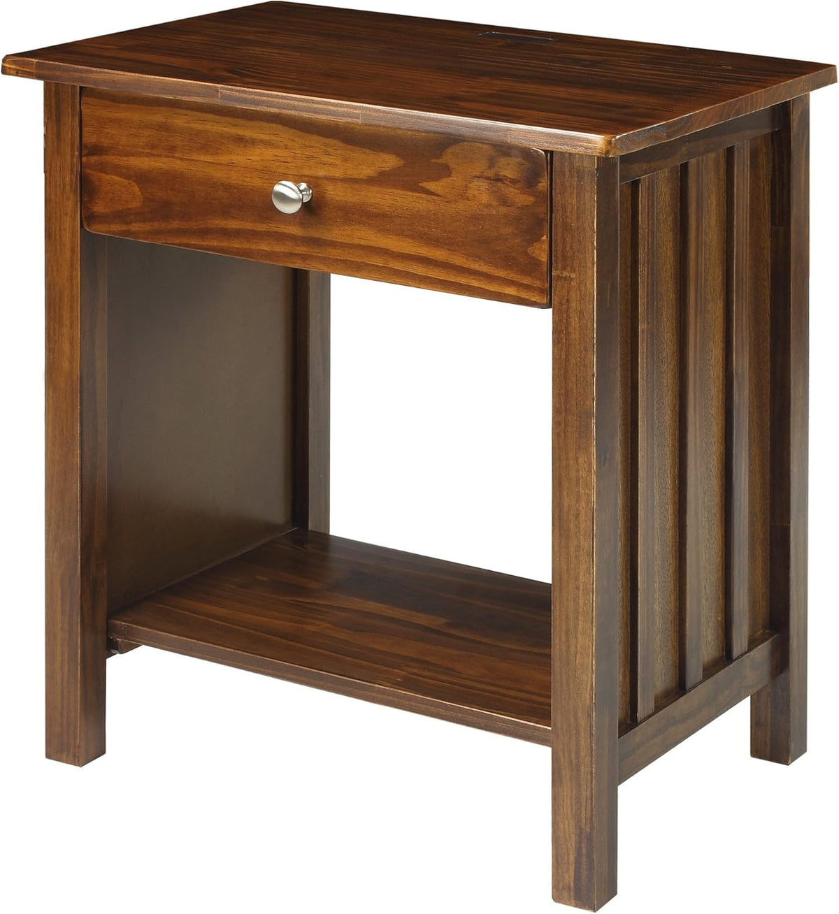 Warm Brown Nightstand with USB Ports C421343