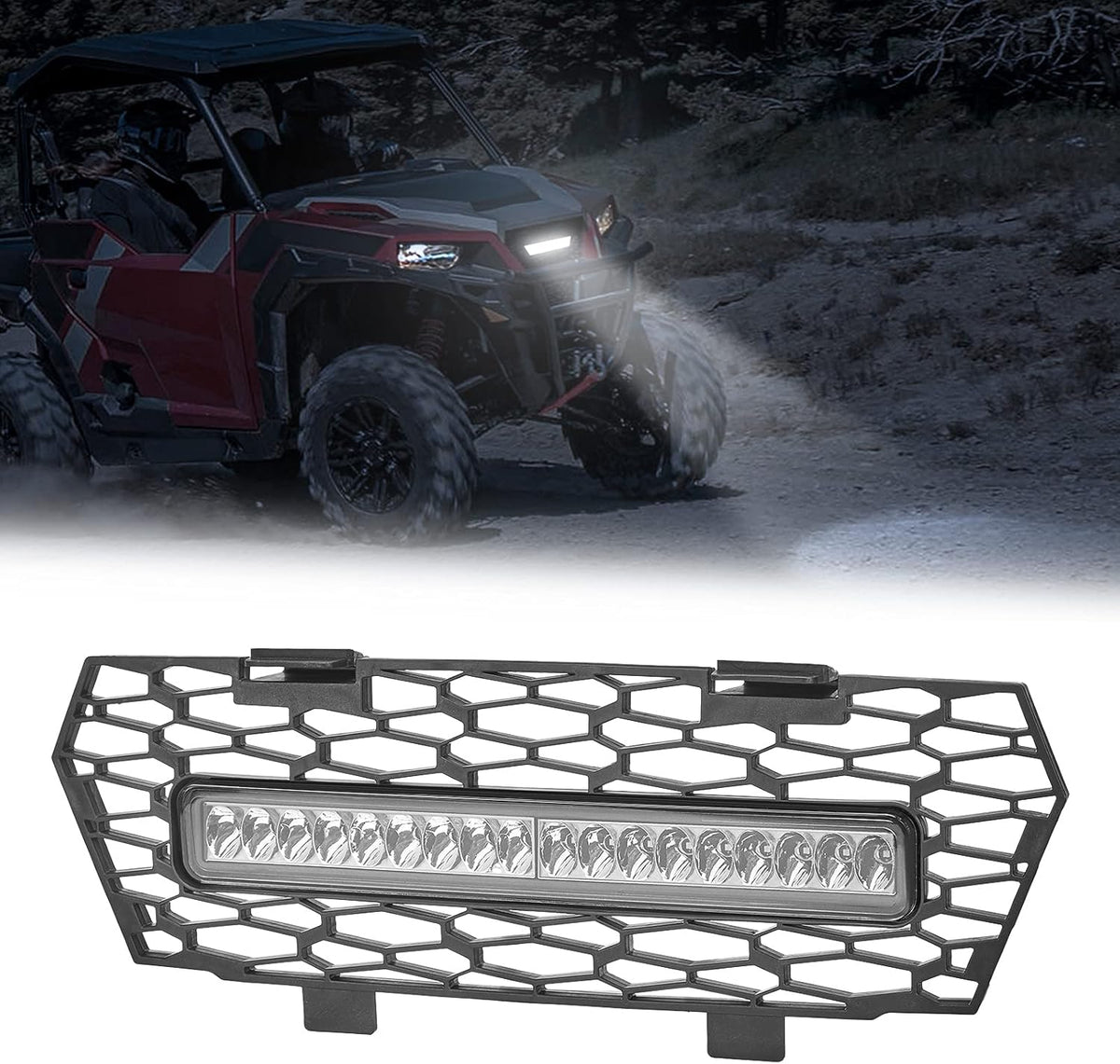 Front Grille Mesh with LED Light Bar S336378