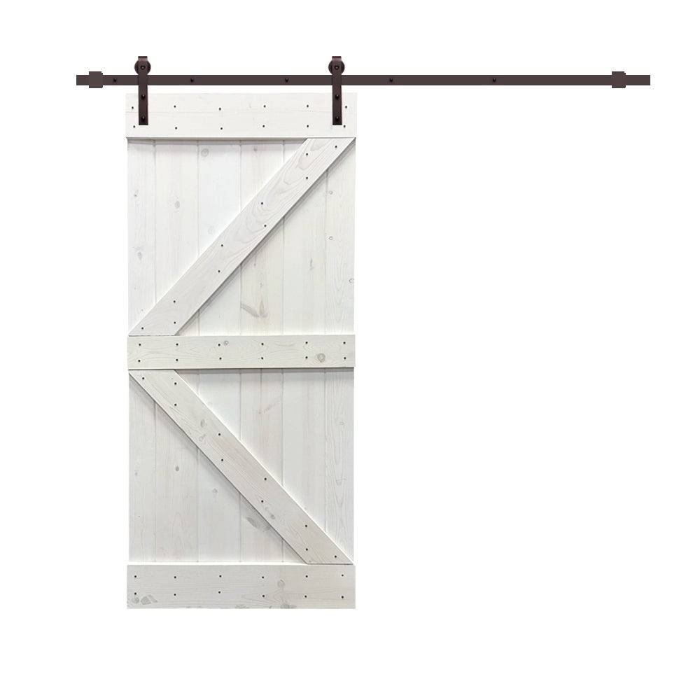 Charcoal Black Stained Wood Interior Sliding Barn Door with Hardware Kit F6973