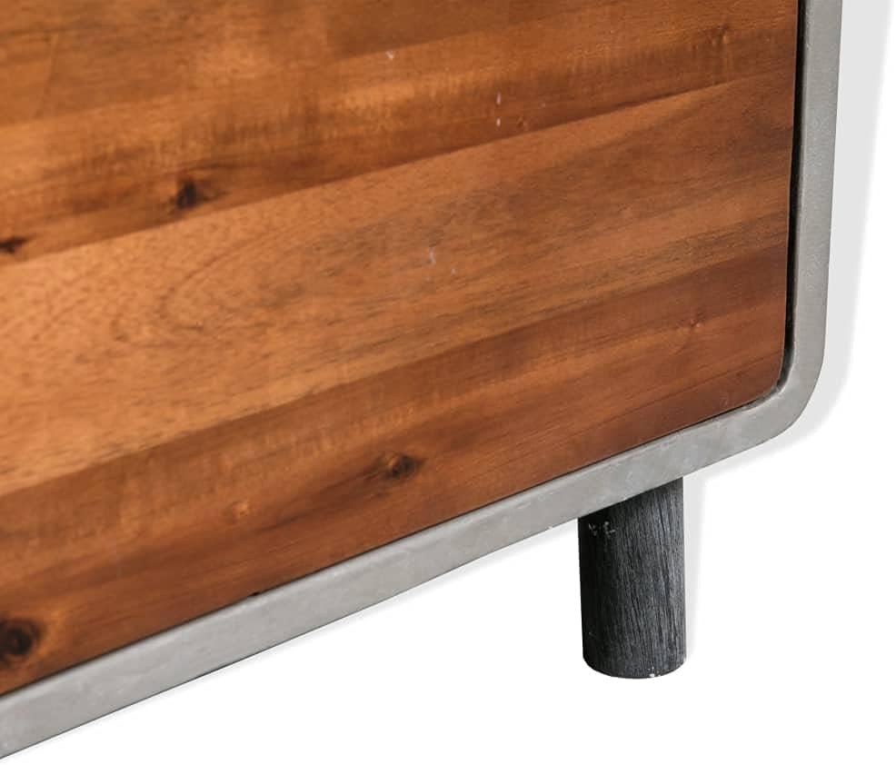 Solid Acacia Wood Nightstand with 2 Drawers P8825