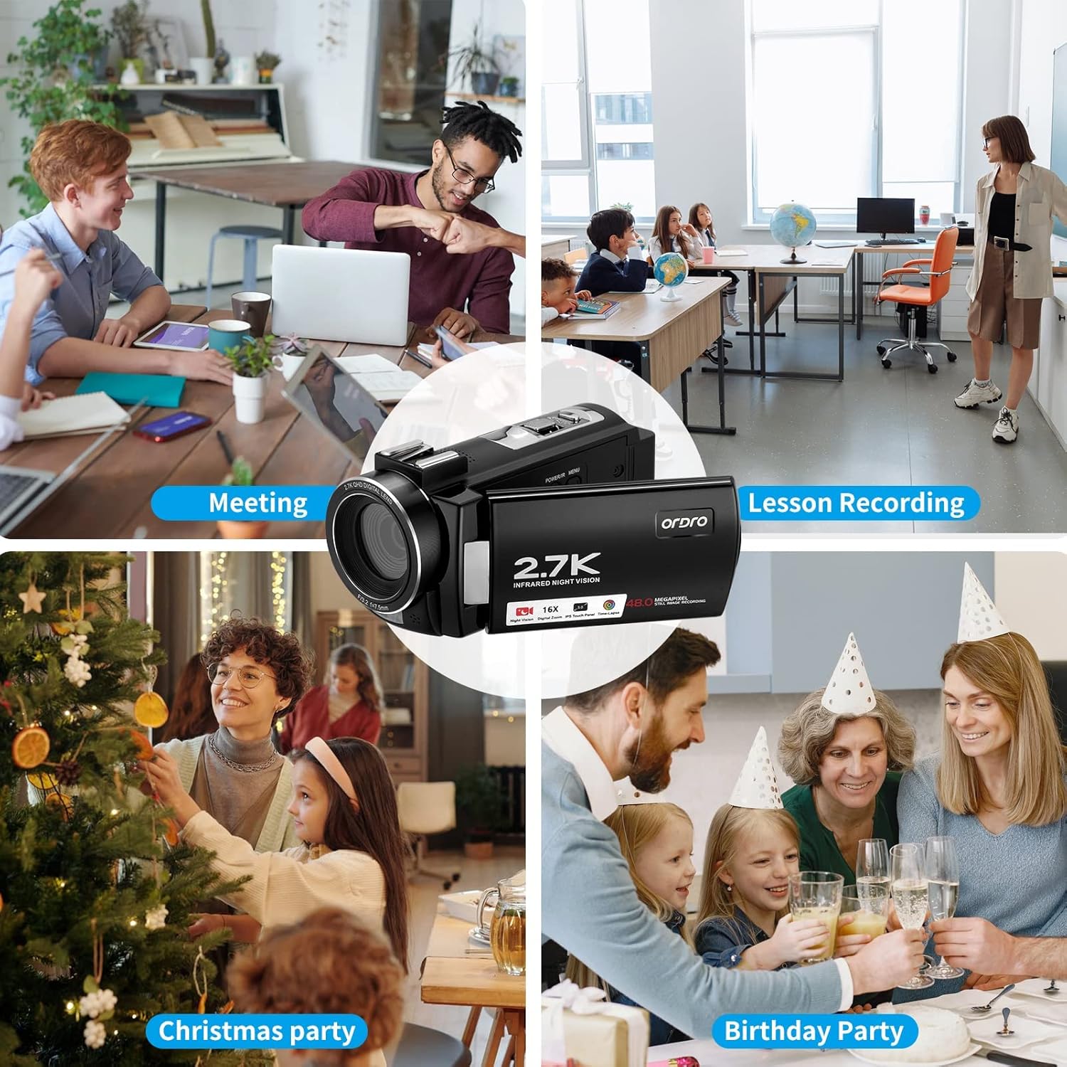 2.7K Infrared Night Vision Camcorder with Remote Control N755