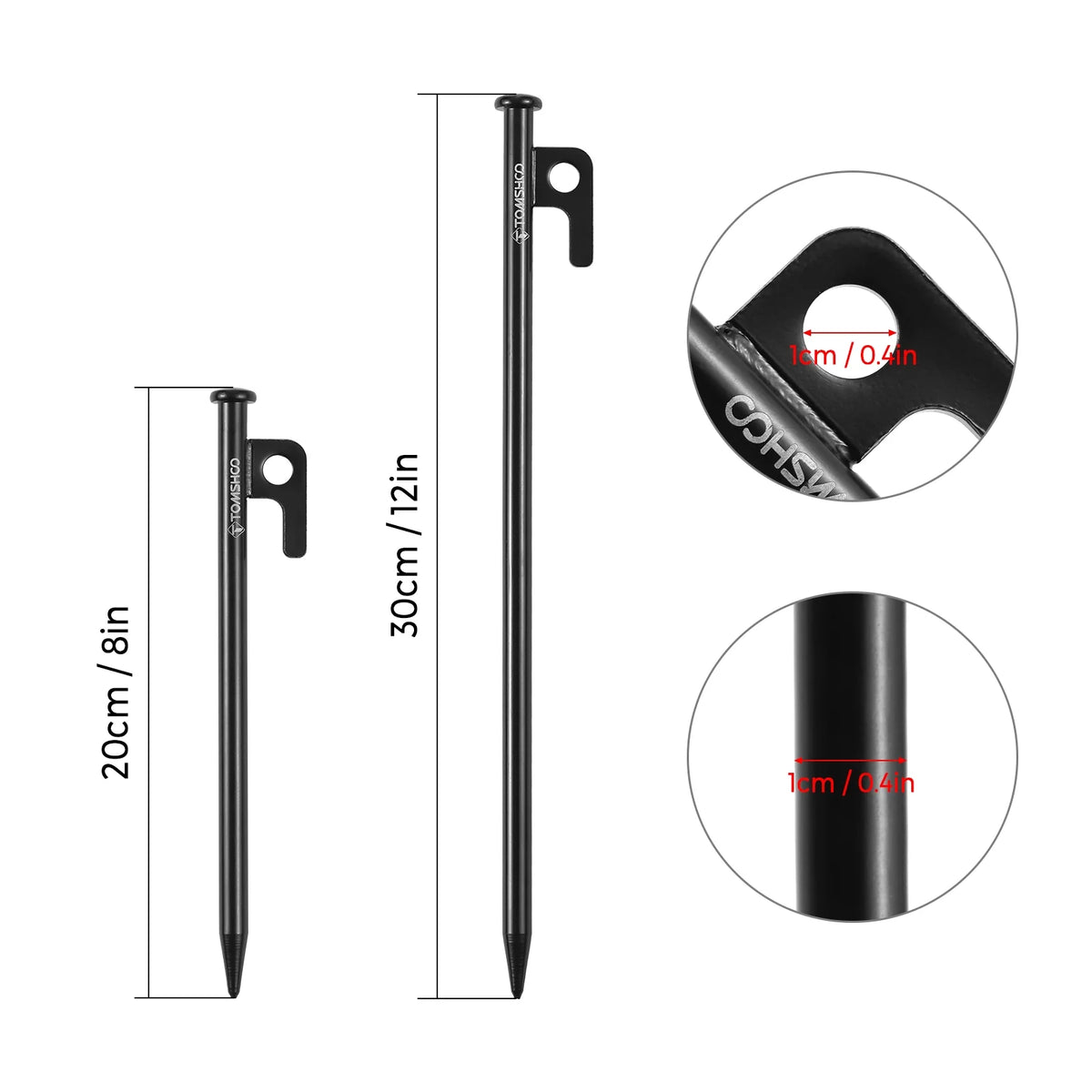 8 Inch /12 Inch Steel Tent Pegs with Storage Bag G87071