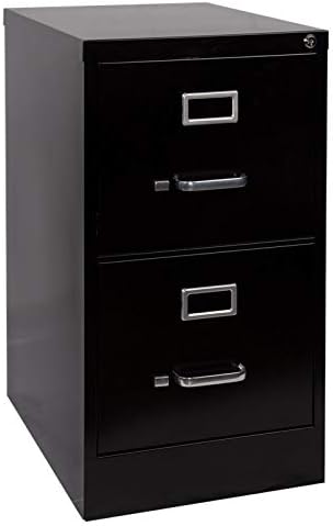 2 Drawer Metal Vertical File Cabinet in Black D291172