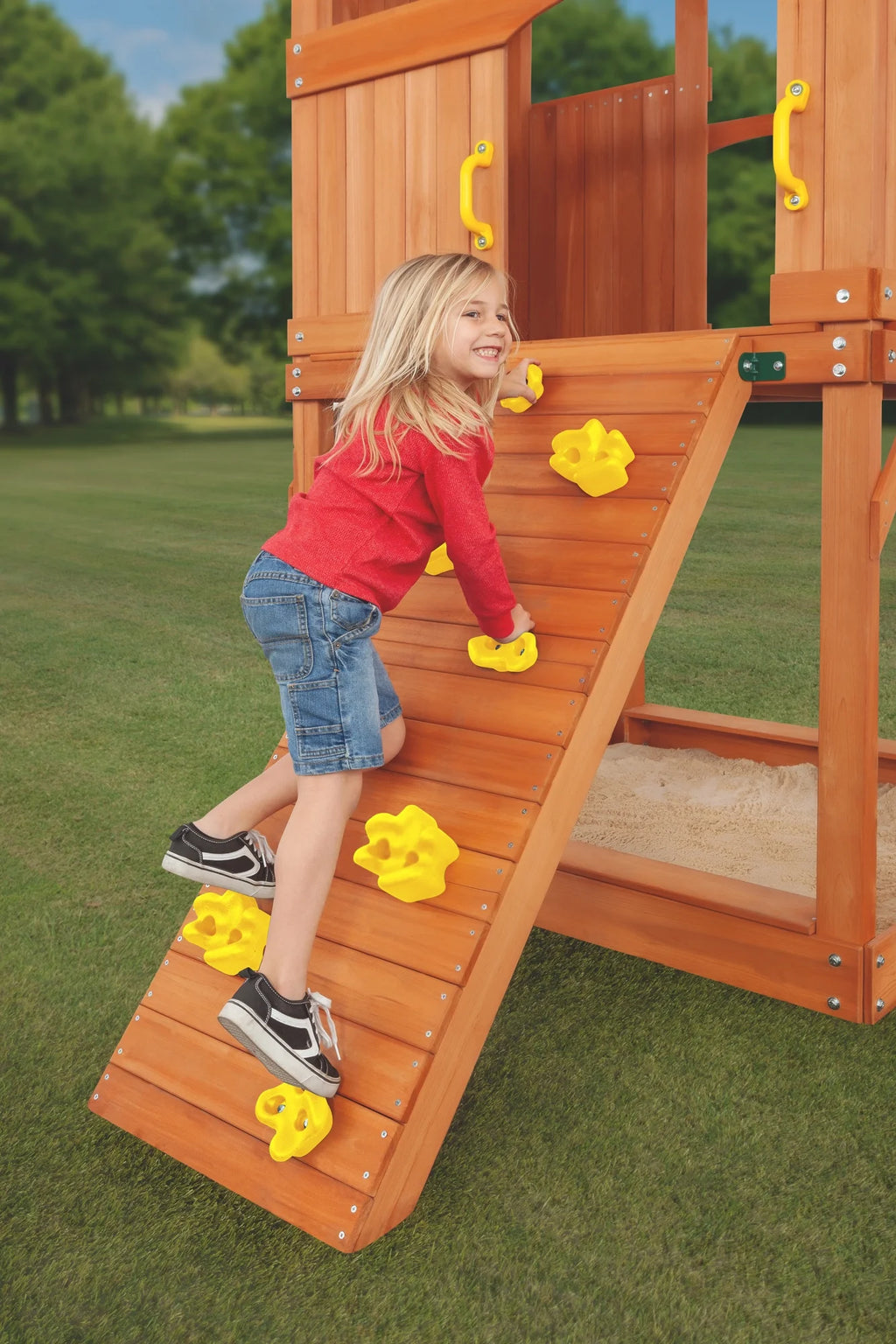Wooden Playset with Slide and Swing I805179