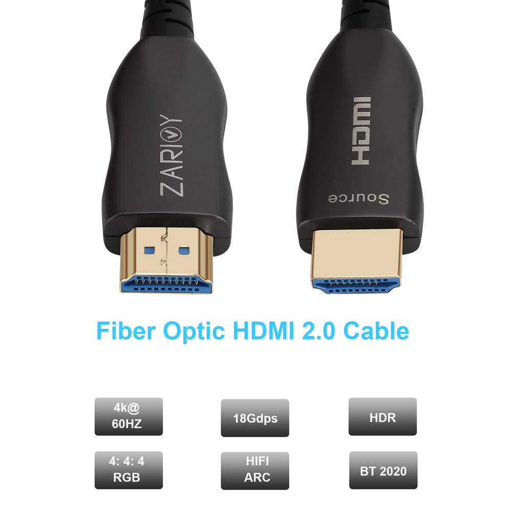 Fiber Optic HDMI Cable 33FT 4K 60Hz HDMI2.0 18Gbps Pack of 2 S947