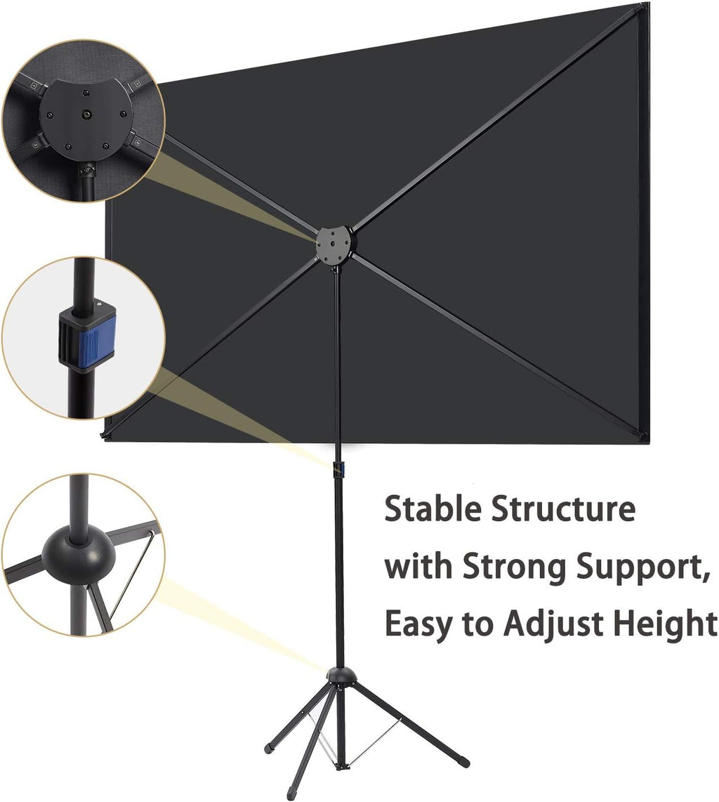 80 Inch 16:9 Portable Projector Screen with Stand V512