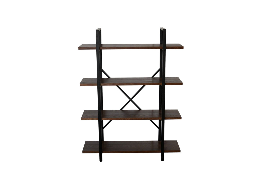 Walnut Brown 4 Shelf Etagere Bookcase Y778