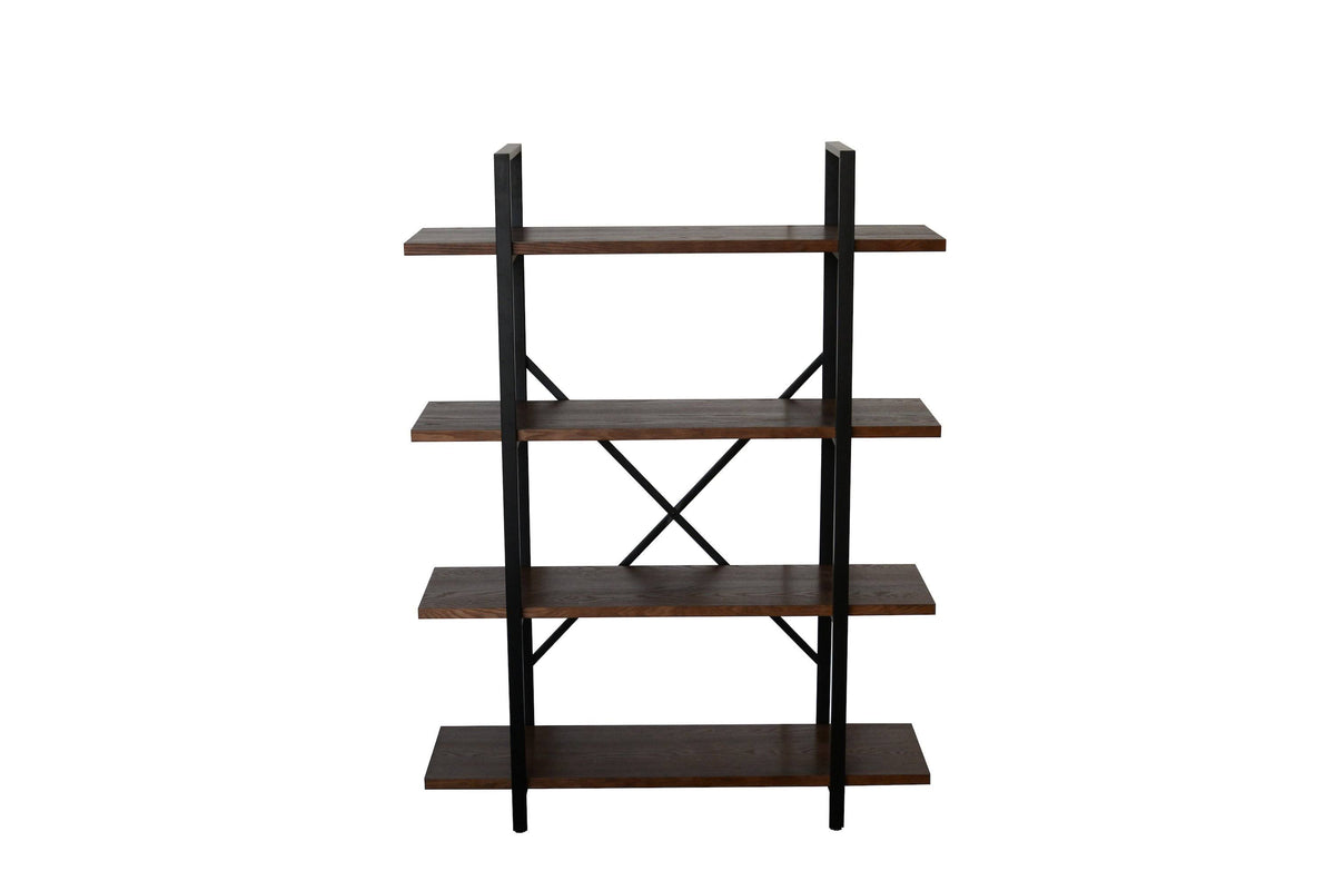 Walnut Brown 4 Shelf Etagere Bookcase Y778