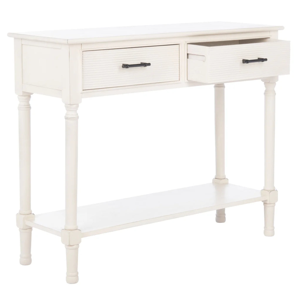 Distressed White 2 Drawer Console Table B540560