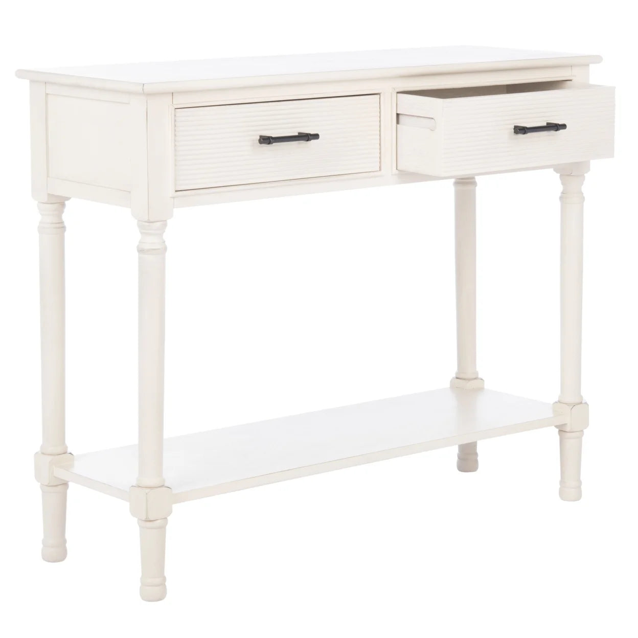 Distressed White 2 Drawer Console Table B540560