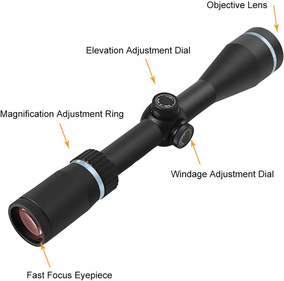3-12x40mm Rifle Scope BDC MOA Reticle Second Focal Plane 1-inch Tube Black Matte I1732